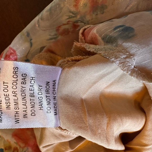 Franco floral jacquard chiffon tiered midi size large cream NWOT dress - Picture 11 of 14